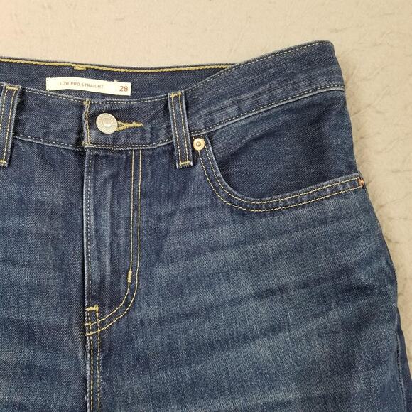 Levis Jeans Womens 28 Blue Low Pro Straight 100% Cotton Red Tab Denim Zip Fly - Picture 4 of 15